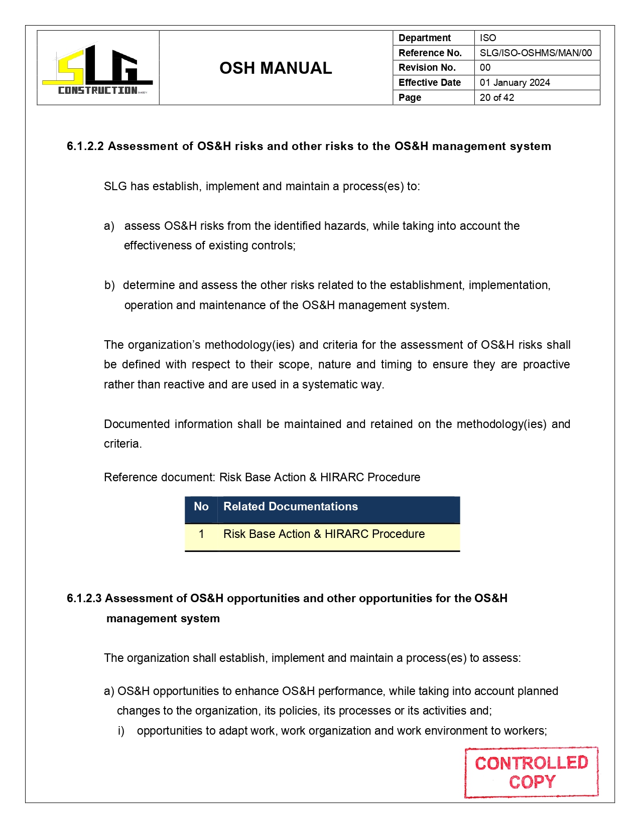 OSH Manual Page